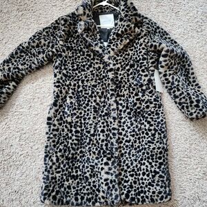 Leopard Print Faux Fur Coat